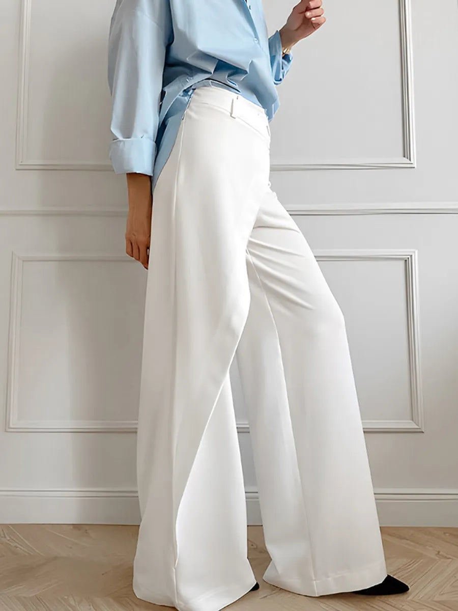 Pantalon bas larges taille haute asymétriques