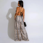 Combinaison pantalon jambes larges à lacets creux