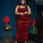 Robe longue sans manches imprimé motif tigre - Chic&Shines