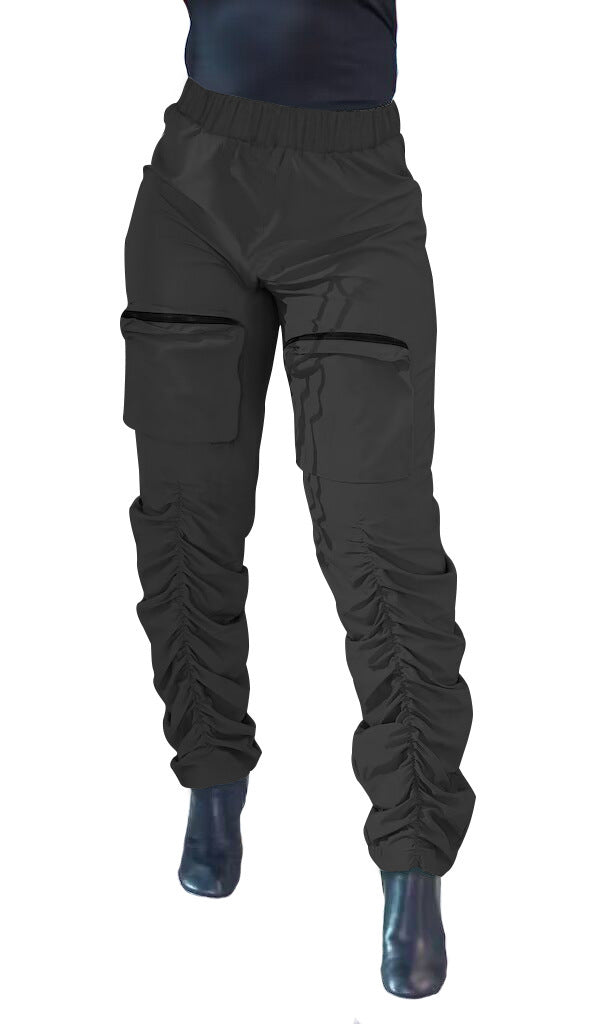 Pantalon poches stéréo bas plissée - Chic&Shines