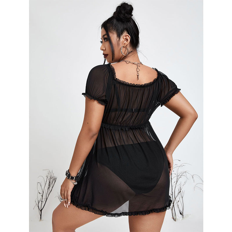 Transparent mesh nightshirt pajamas