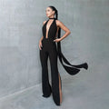 Combinaison Pantalon Col Licou Dos Nu Fendue - Chic&Shines