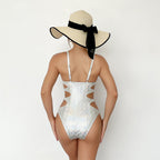 Maillot de bain 1 pièce creux brillant