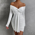Robe courte bustier manches longues plissée - Chic&Shines