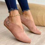 Chaussure plate dessus en V boucle talon - Chic&Shines