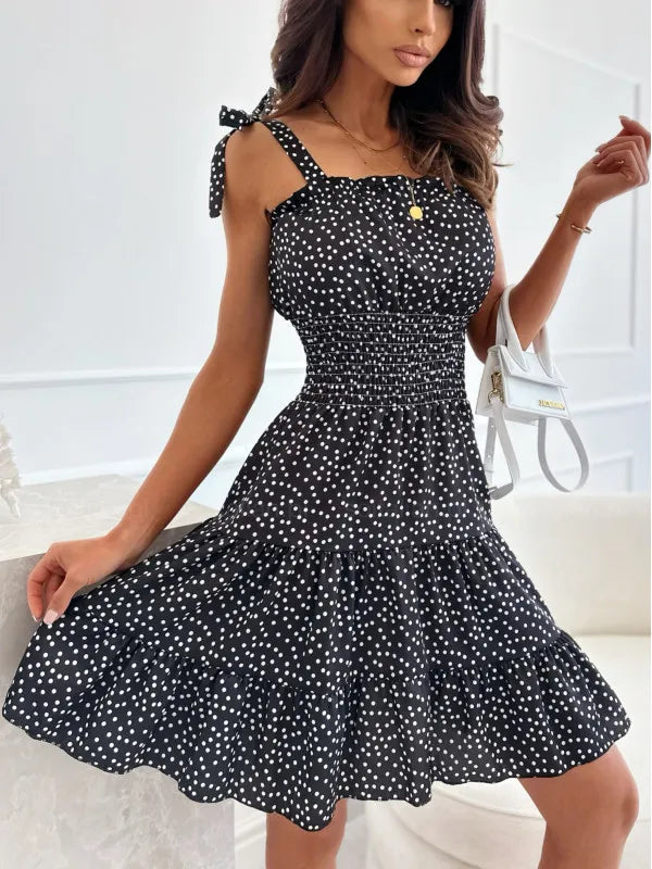 Robe Dos Nu À Bretelles Taille Serrée - Chic&Shines