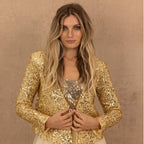 Blazer À Manches Longues A Paillettes - Chic&Shines