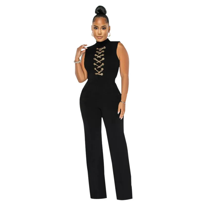 Combinaison Pantalon À Col Sans Manches - Chic&Shines