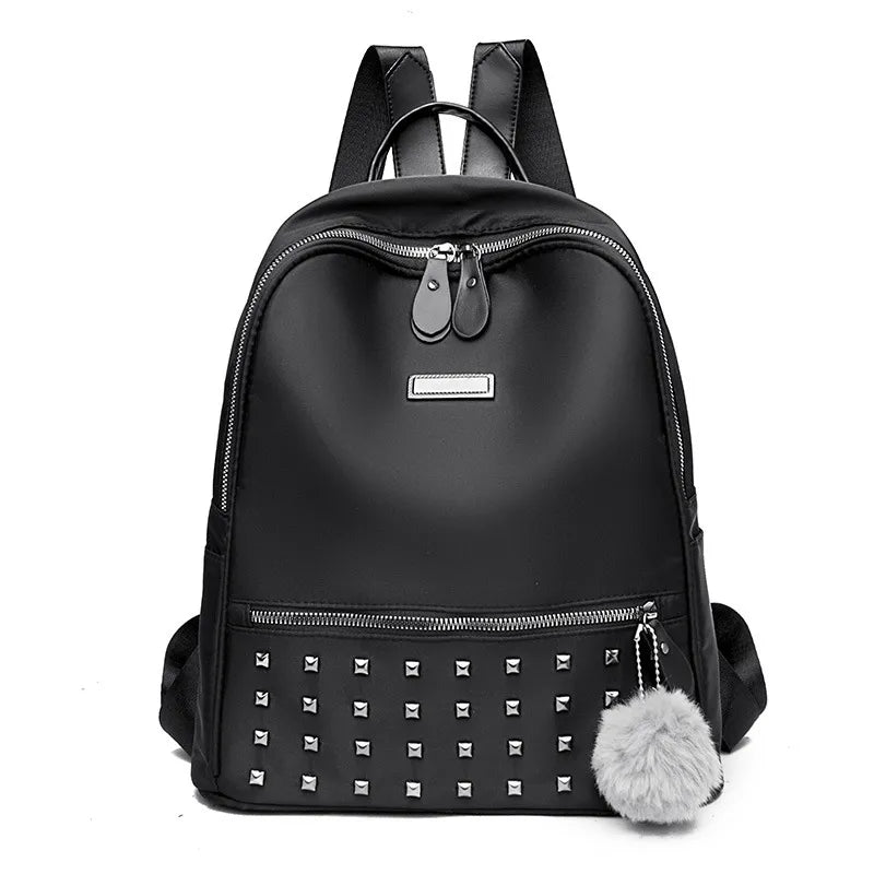 Sac à dos en cuir ciré souple à rivets - Chic&Shines