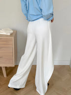Pantalon bas larges taille haute asymétriques