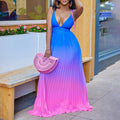 Robe longue décolletée à fines bretelles dos nu - Chic&Shines