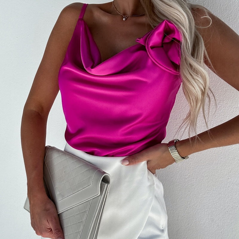 Ensemble haut satin fine bretelles et short - Chic&Shines