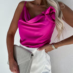 Ensemble haut satin fine bretelles et short - Chic&Shines