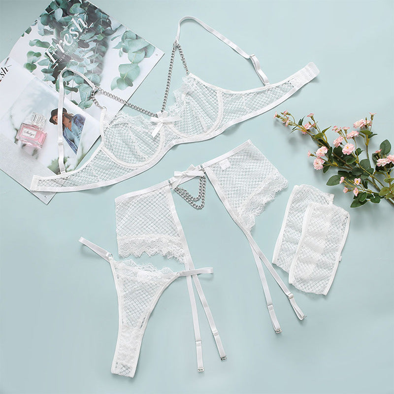 Lingerie Quatre Pièces A Chaîne en maile Transparent Sexy - Chic&Shines