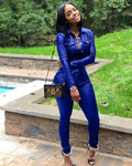 Ensemble chemise manches longues et pantalon simili cuir - Chic&Shines