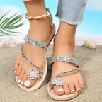Sandales plates en strass à motifs - Chic&Shines