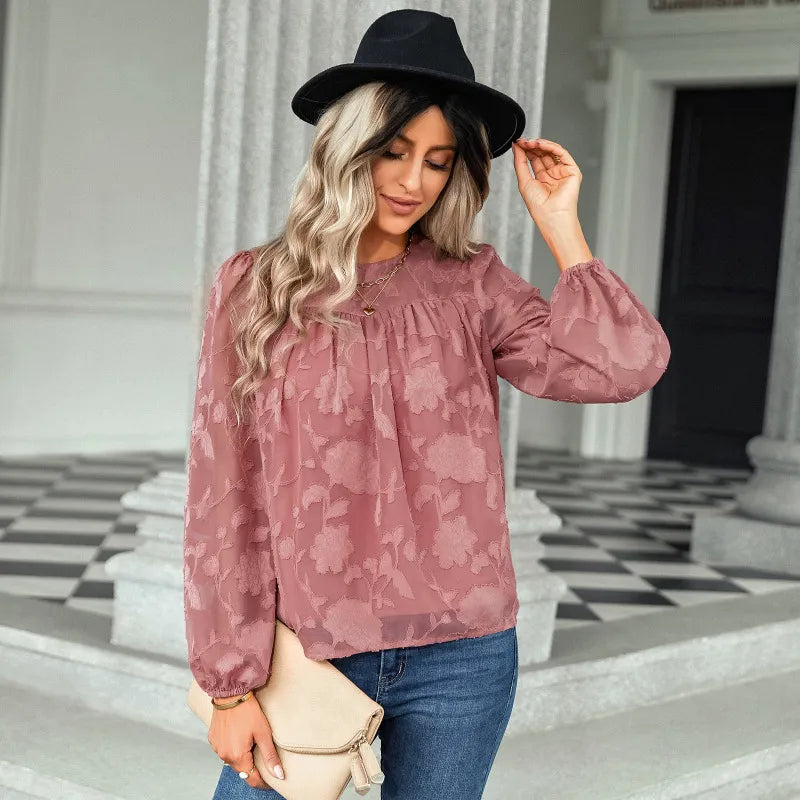 Chemisier Manches Longues En Mousseline De Soie - Chic&Shines