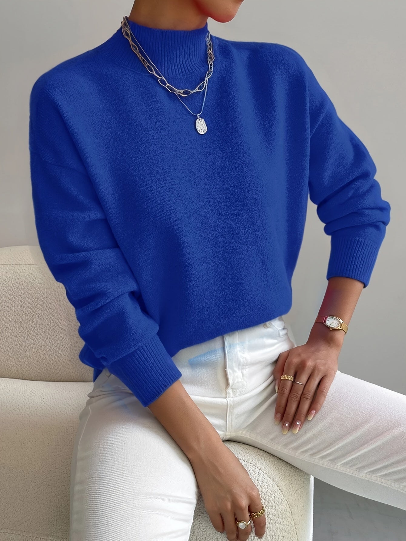 Pull classique à col roulé – Pull en maille douce pour une élégance sans effort