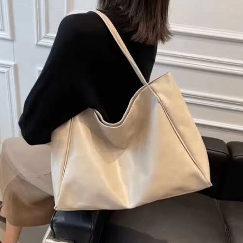 Maxia | Grand sac bandoulière en cuir pour femme | Sac à main | Cabas Bordeaux Rouge