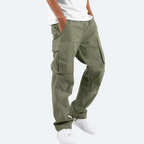 Pantalon cargo pour homme avec poches latérales, coupe décontractée