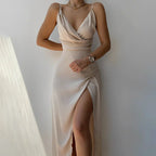 Robe chic fendue Mara pour femme – Robe de soirée élégante