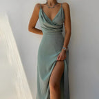 Robe chic fendue Mara pour femme – Robe de soirée élégante