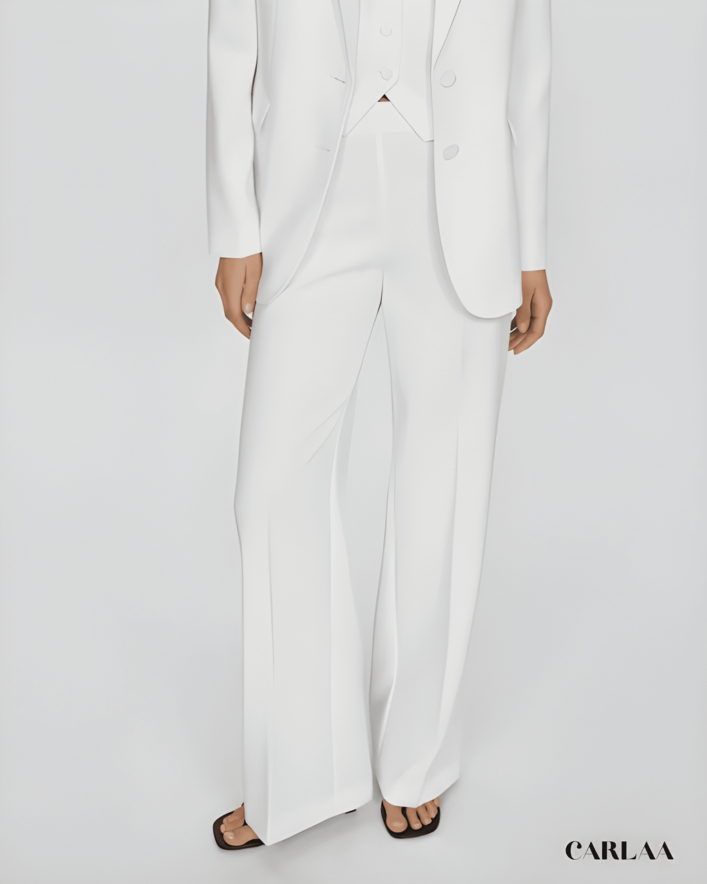 Ensemble tailleur pantalon blanc femme mariage