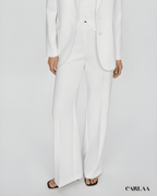 Ensemble tailleur pantalon blanc femme mariage