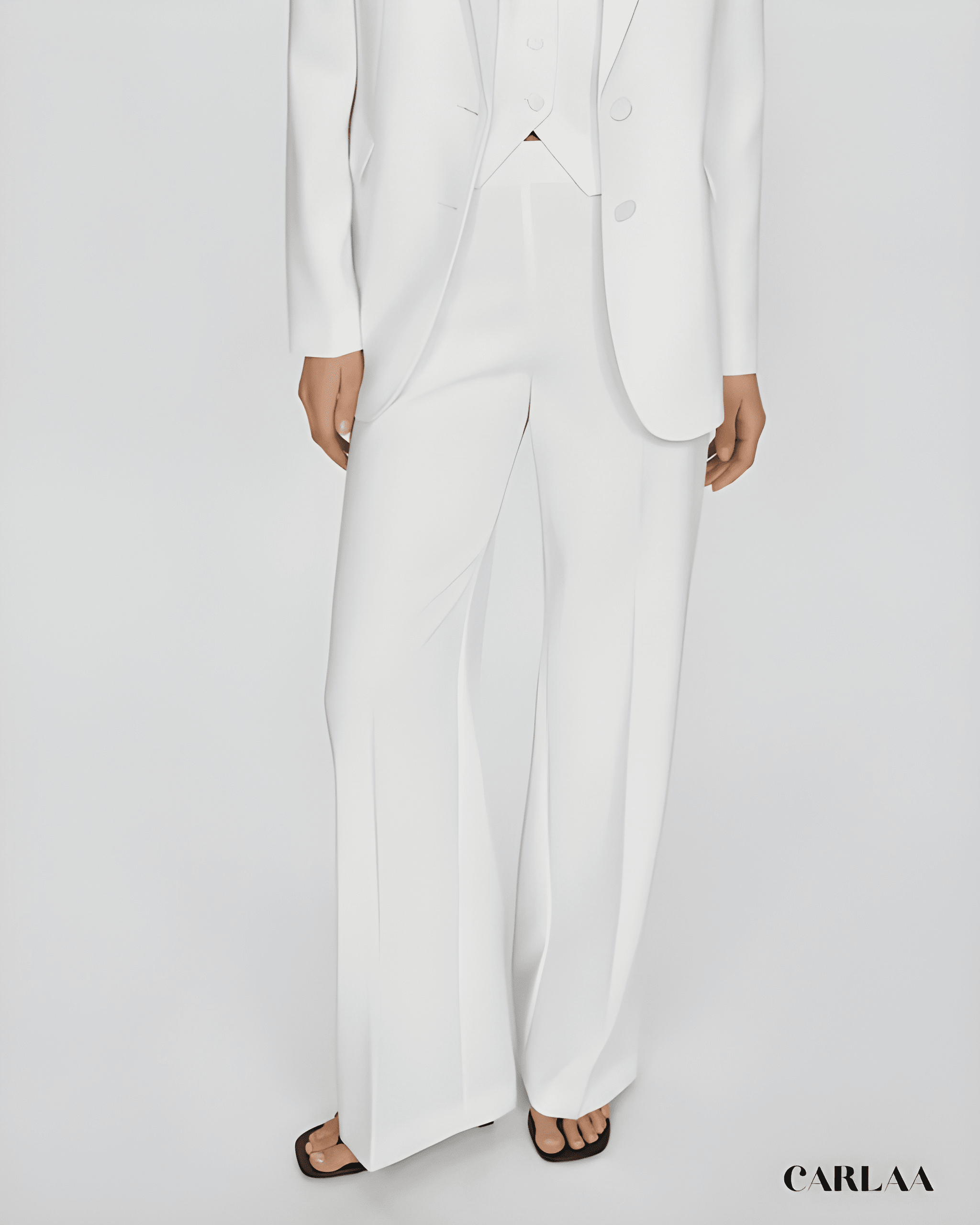 Ensemble tailleur pantalon blanc femme mariage