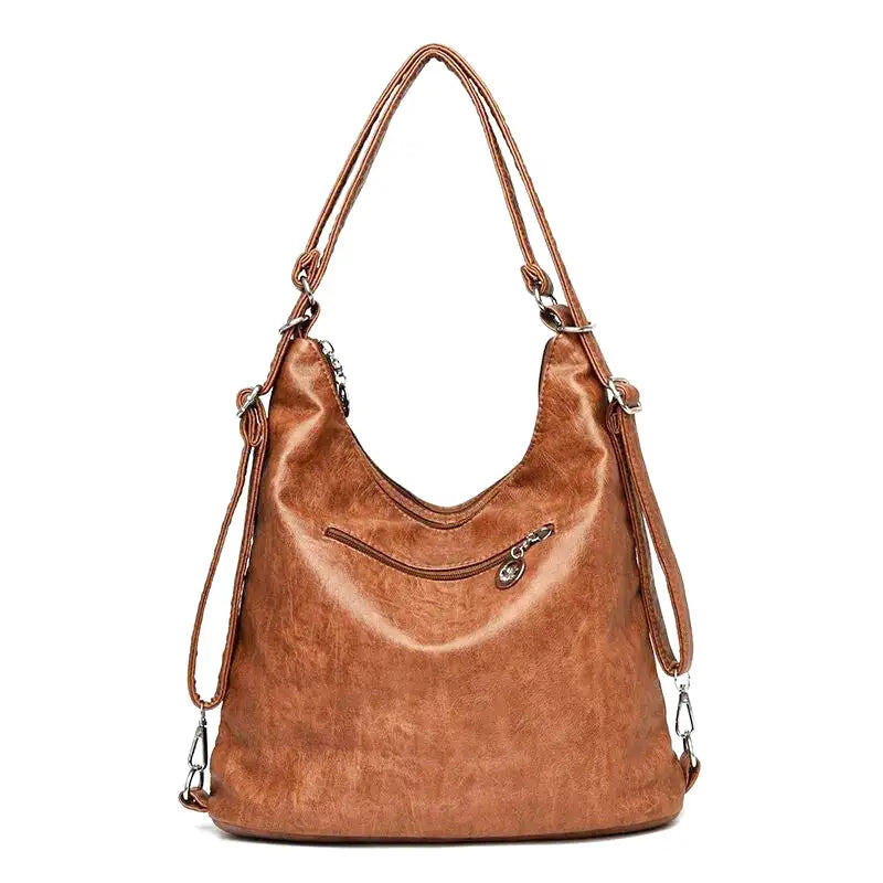 ODALIS - Sac à main avec bandoulière en cuir et poches multiples