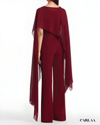 Burgundy wedding jumpsuit