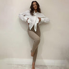 Ribbed leggings and heels