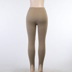 Ribbed leggings and heels