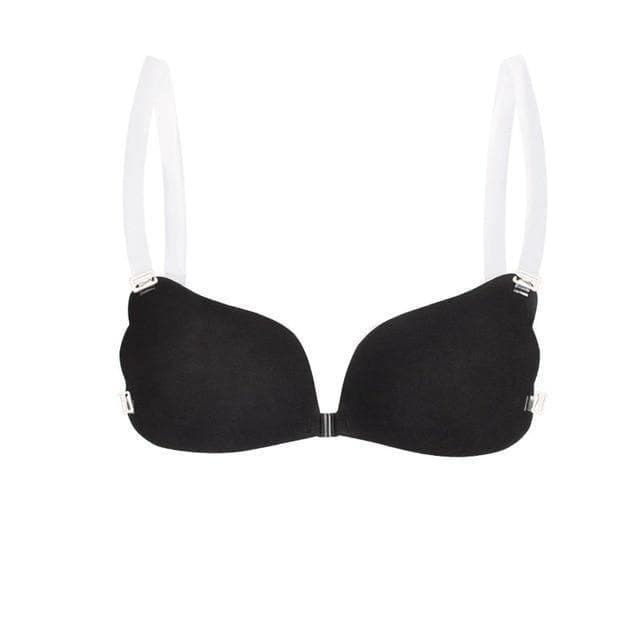 Soutien-gorge noir avec bretelles transparentes, design moderne, lingerie féminine élégante, confort et style, accessoire mode essentiel.