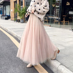 Jupe longue en tulle automnale