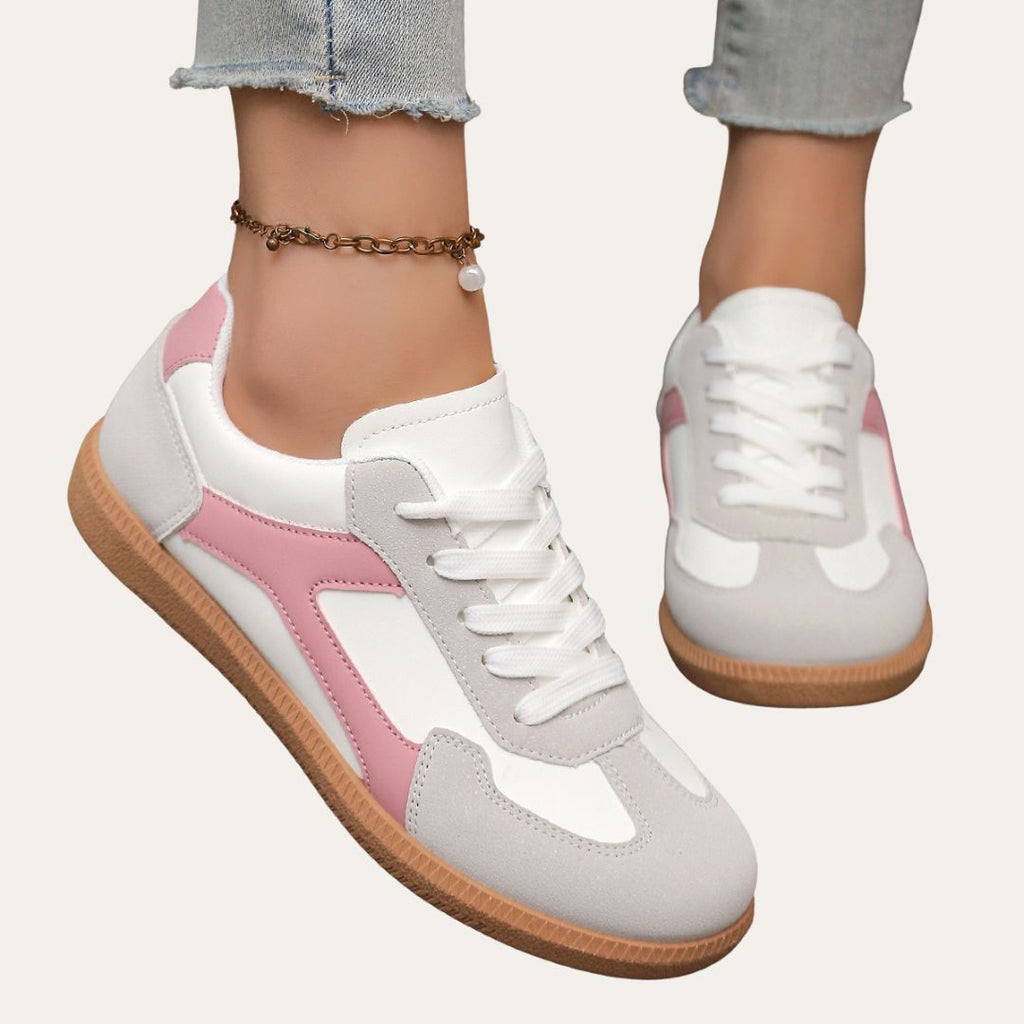 Baskets orthopédiques en cuir pour femmes - Chaussures de loisirs confortables avec voûte plantaire, semelle souple & forme ergonomique