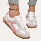 Baskets orthopédiques en cuir pour femmes - Chaussures de loisirs confortables avec voûte plantaire, semelle souple & forme ergonomique