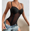 Bodys à fines bretelles maille transparent - Chic&Shines