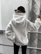 Pull à capuche sans poche imprimé lettre A