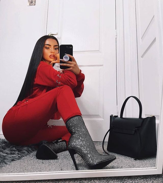 Bottes daim talon haut en strass à fermeture éclair latérale