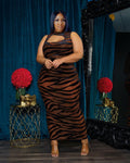 Robe longue sans manches imprimé motif tigre - Chic&Shines