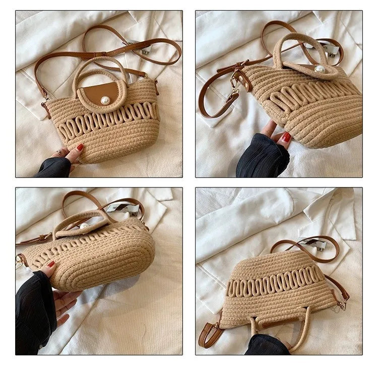Sac À Main Tissé De Plage