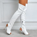 Bottes hauteur genou à fermeture glissière côté talon ouvert - Chic&Shines