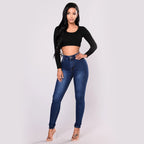 Jeans slim taille haute décontracté - Chic&Shines