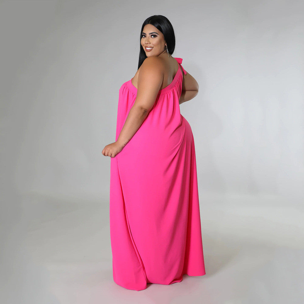 Robe longue balançoire épaules dénudées