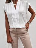 Chemisier col v sans manches - Chic&Shines