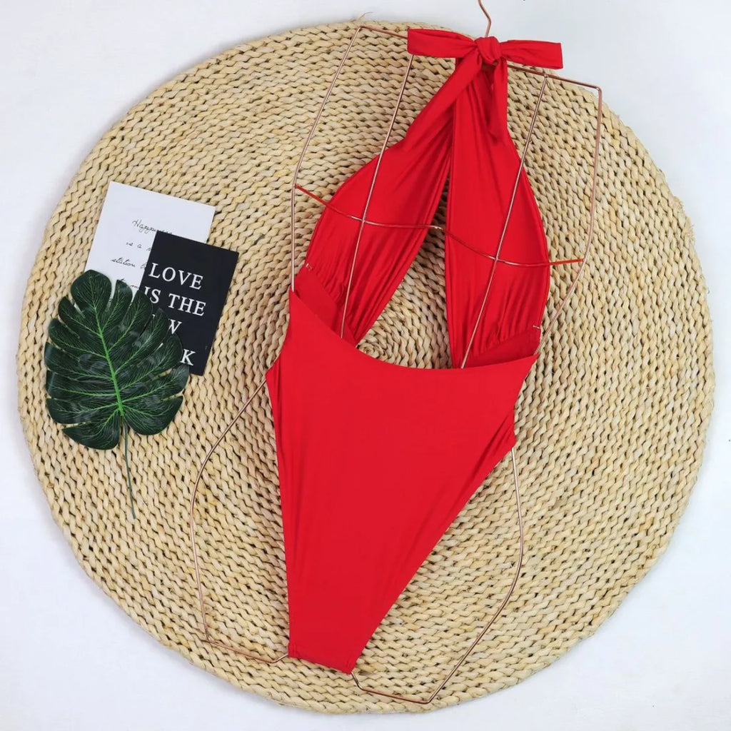 Pink Halter Swimsuit