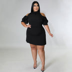 Robe courte col rond manches courtes - Chic&Shines