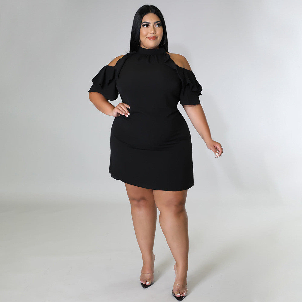 Robe courte col rond manches courtes - Chic&Shines