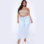 Jeans slim taille haute décontracté - Chic&Shines